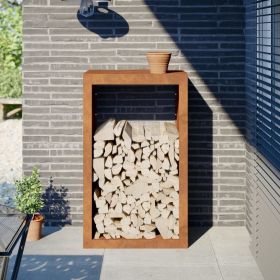Firewood Rack 23.6"x15.7"x39.4" Weathering Steel