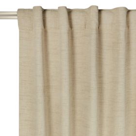 Textured Solid Chenille Blackout Single Curtain Panel, Beige, 50"W x 108"L