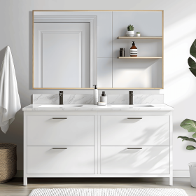 59"*35"Aluminum alloy fine-edged right-angle rectangular gold full-length mirror for Living Room, Bedroom, Hanging or Leaning Against The Wall