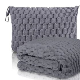 Tlanket- Clip On Travel Pillow (Option: Gray)