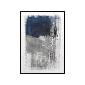 Dark Blue Geometric Abstract Painting Modern Canvas Poster  Minimalist Wall Art Pictures For Living Room Aisle Studio Decor (size: 100x150cm)