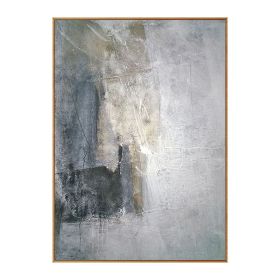 Hand-Painted Abstract Oil Painting Decorative Painting Simple Nordic Model Room Retro Gray Painting (size: 90x120cm)