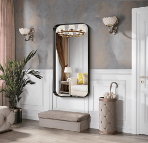 This tempered glass bathroom mirror with anti-fog and anti-break features offers a rectangular frame for wall-mounted use. Featuring a metal fram (AAR5076H20*30: AAR5076H28*36)