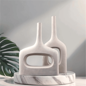 Ravel Ceramic Vase White (size: Tall Vase)